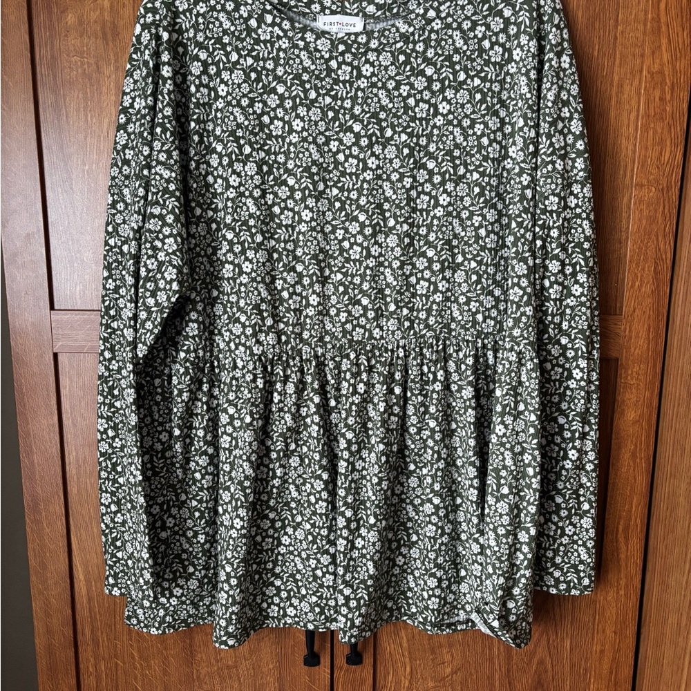 Plus size Chic Soul Boutique Olive Floral Blouse